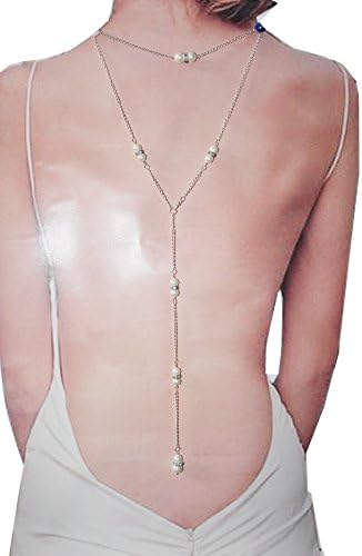Kingde Shell Pearl Bridal Backdrop Necklace Crystal Wedding Jewelry(KFN14)