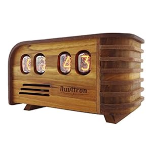 Wooden box with front nixie tube display