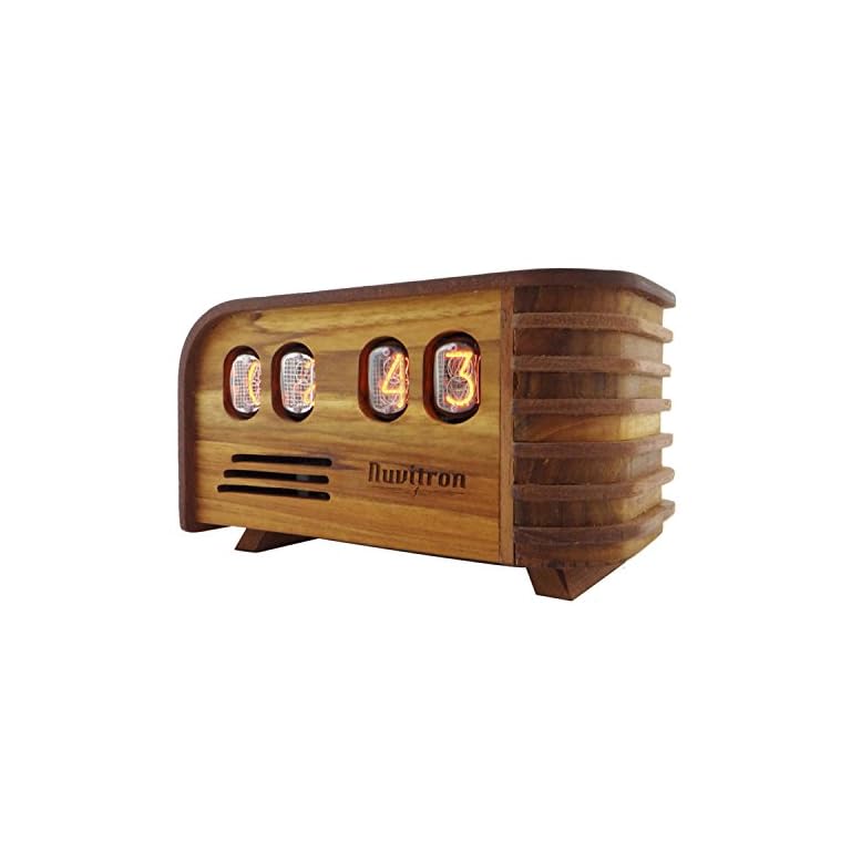 Nuvitron Vintage Nixie Tube Clock Art Deco Design with IN12 Nixie