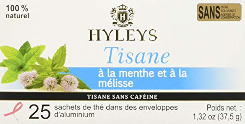 HYLEYSSleep Lemon Balm Herbal Tea - Relaxing Evening Blend, Caffeine-Free, 100% Natural, Non-GMO, Gluten-Free, Dairy-Free, Sugar-Free, Decaf - 25 Tea Bags (12 Pack - 300 Tea Bags Total)