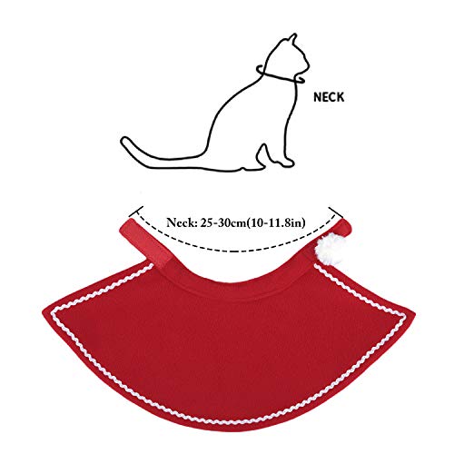 Legendog Cat Costumes Christmas Pet Costumes Red Velvet Pet Cape Pet Apparel for Small Dogs and Cats