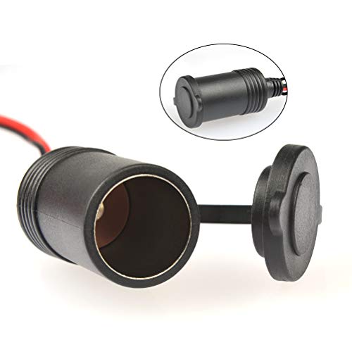 YOTINO Female Cigarette Lighter Socket,10FT/3m Long 12V/24V 16AWG Heavy Duty Battery Clip-On Cigarette Lighter Adapter Extension Cord Accessory 15A/25A Fuse Holder for Car Tire Inflator Air Compressor