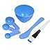 Onwon 4 in 1 Women Girl Lady Facial Skin Care DIY Mask Make Up Mixing Tool Set Kits Include Bowl Stick Brush Gauge Spoon (Blue)