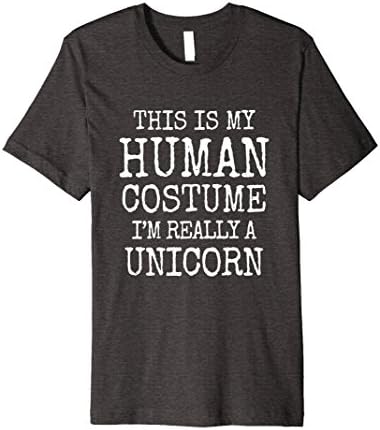 Mens Unicorn Halloween Costume Premium Shirt for Men Women Girls Medium Dark Heather