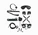 Senswalan 10 Piece Bed Restraints Kit with Adjustable Fur Leather Wrist Cosplay (Black)