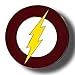 Official DC Comics FLASH LOGO Belt Buckle Classic colors (White and Red)