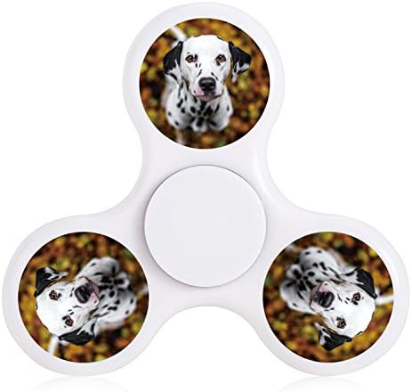 Animals Dalmatian Dog Tri-Spinner Fidget Toy Hand Spinner, Stress Reducer Relieve Anxiety, Great Gift, Ultra Fast Bearings-White