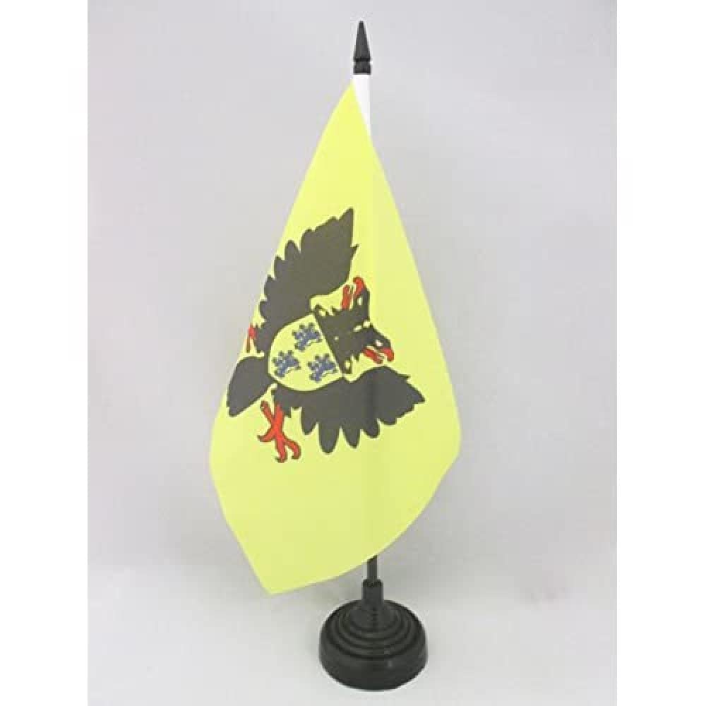 AZ FLAG City of Cambrai Table Flag 5'' x 8'' - City of Cambrai Office Decoration 100% Polyester 21 x 14 cm - Mini Desk Flag with Pole and Black Plastic Base