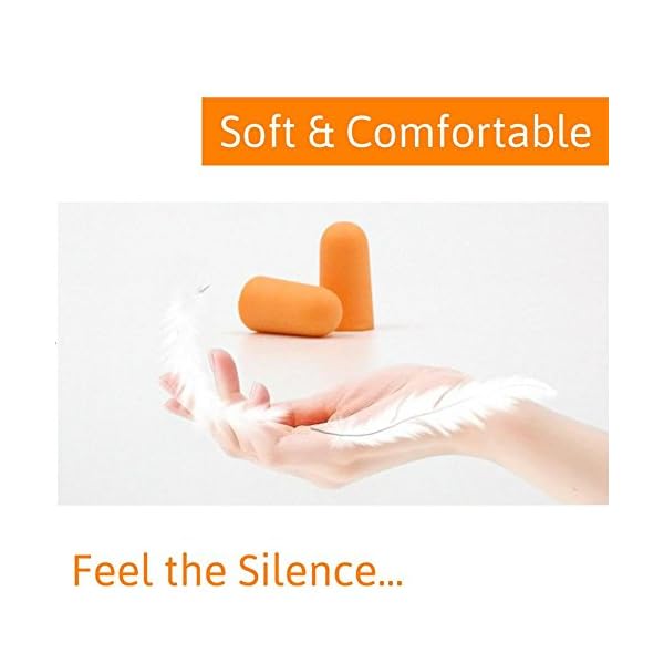 Hearing-Protection-Disposable-Foam-Earplugs-Set-By-Soft-Safe–Perfect-Steady-Fit–32db-Sound-Suppression–50-Individually-Wrapped-Pairs–Ideal-For-Sleeping-Musicians-Workers-More–Orange Hearing-Protection-Disposable-Foam-Earplugs-Set-By-Soft-Safe–Perfect-Steady-Fit–32db-Sound-Suppression–50-Individually-Wrapped-Pairs–Ideal-For-Sleeping-Musicians-Workers-More–Orange