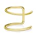 Ruifan 316L Surgical Steel Double-Rings Fake Faux Clip On Septum Lip Nose Hoop Ring Body Piercing Jewelry Unisex 20G 5/16