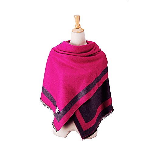 Warm Scarf in Cold Weather Wrap Blanket Solid Color Scarf for Women Fashion Scarf Red Shawl Grey Wraps Soft Scarf Large Shawl in Winter Scarf Tassels Shawl Wrap Plaid Scarf Women