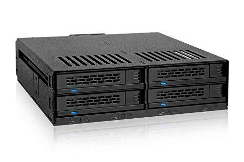 Icy Dock ExpressCage MB324SP-B 4 x 2.5 SATA 6Gbps/SAS pour HDD/SSD Rack Amovible dans 1 Baie 5.25" (Installation sans Outil)