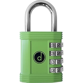 Padlock - 4 Digit Combination Lock for Gym, Sports, School & Employee Locker, Outdoor, Fence, Hasp and Storage - All Weather Metal & Steel - Easy to Set Your Own Keyless Resettable Combo - Green