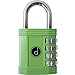 Padlock - 4 Digit Combination Lock for Gym, Sports, School & Employee Locker, Outdoor, Fence, Hasp and Storage - All Weather Metal & Steel - Easy to Set Your Own Keyless Resettable Combo - Green primary