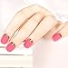 24PCS Matte with Metallic French Acrylic False Fake Full Nail Tip Art Rose Red&Gold