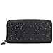 Coach Men's Embossed Signature logo Durable Leather Long Wallet (Black)