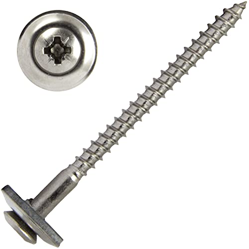 Spenglerschrauben mit Kreuzschlitz"Z" 4,5x20 mit U-Scheibe 15mm (100 Stück) aus Edelstahl A2 (V2A) ähnl. DIN 7995 Pozidriv Dichtscheibe Holzschrauben Pozi| AG-BOX®