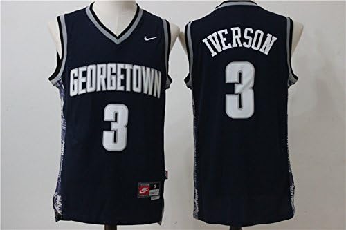 LI Georgetown University Hoyas Men's #3 Allen Iverson Fadeaway Basketball Jersey