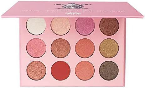 PRO Shimmer and Matte Diamond Glitter Eye Shadow Makeup Palette, 12 Color- 11 Shimmer + 1 Matte Red Eyeshadow and Orange Eye Shadow Kit
