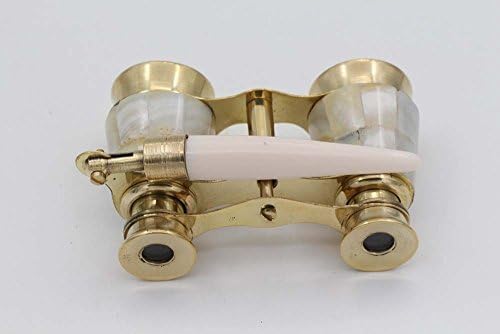 Brass Opera Glasses Binocular From Mother of Pearls Monocular Gift