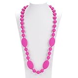 Consider It Maid Silicone Teething Necklace for Mom to Wear - FREE E-BOOK - BPA FREE and FDA Approved - Peas in a Pod (Violet Red)