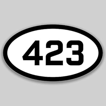 Amazon Com Dhdm 423 Area Code Sticker Tennessee Chattanooga Bristol Cleveland City Pride Love 5 Inches By 3 Inches Premium Quality Vinyl Uv Resistant Laminate Pd2304 Automotive