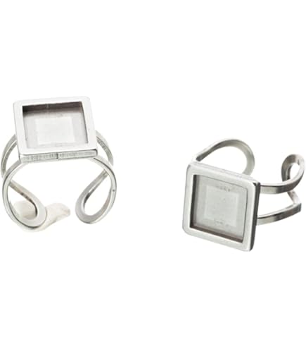 50 Cabochon Quadrati In Vetro Trasparente 10 Mm Per Creare Orecchini E Gioielli Fai Da Te - 3
