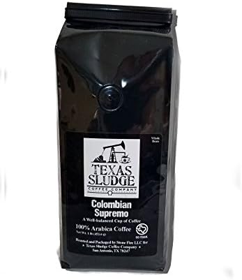 Texas Sludge Coffee - Columbian Supremo Single Origin Light Roast 100% Premium Arabica Beans - 1 Lb. (Espresso Grind)