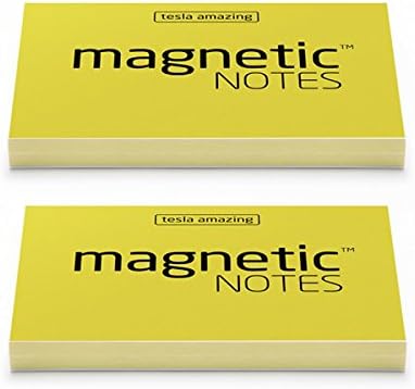 Brand New! Magnetic Notes S (Stick Without Any Adhesive, Stick to Any Surface) Eco-Friendly Material Self-Stick Notes Memo Note Paper Post It S-Size (2 x 1.5-inch) 100-sheet (2EA) (Yellow)