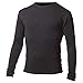 100% Merino Wool Lightweight Mens Base Layer - Long Sleeve Crew Shirt Black XL