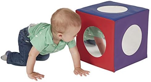 ECR4Kids SoftZone Mirror Cube – Foam Sensory Toy for Baby / Toddler Play & Self-Discovery, Assorted Colors