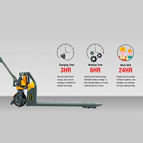 ApolloLift Full Electric Power Lithium Pallet Jack Truck Efficiency Bundle 3300lb Cap. 48" x27"-Plus Extra Battery Bundle - Thumbnail 7