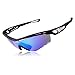 WOLFBIKE Outdoor Sports Cycling Sunglasses with 3 Set Interchangeable Lenses, Black Frame