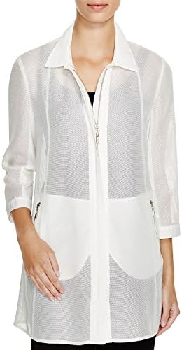 Finity Womens Zip Up Mesh Jacket White 10