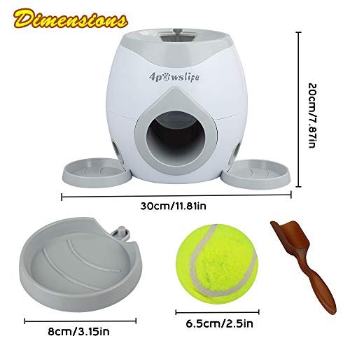 4pawslife Interactive Dog Ball Fetch and Treat Dispenser Treat Toy, Dog