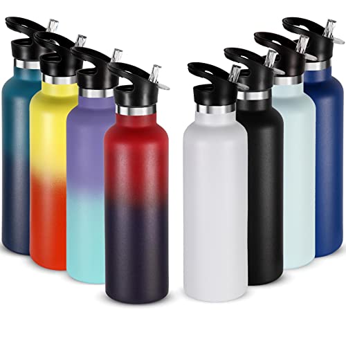 Neihepal 24oz Insulated Water Bottles Bulk 8 Pack,Stainless Steel
