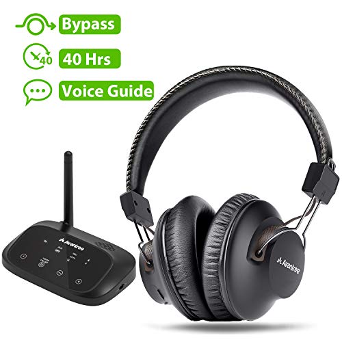 Avantree HT5009 Wireless Headphones for TV Watching w/ Bluetooth Transmitter 164ft Range - Digital OPTICAL RCA AUX, Headset Hearing & Home Stereo Sound Simultaneously, 40Hrs Battery, No Audio Delay