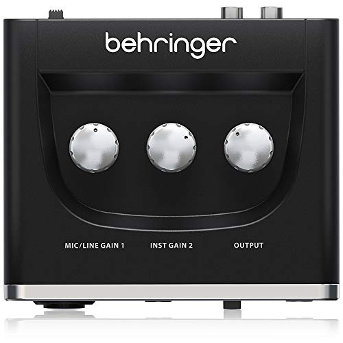 Best Microphone Preamps - BEHRINGER Audio Interface, 1x XLR/TRS 1x 1/4" 2X RCA USB, Black, 1-Channel (UM2)