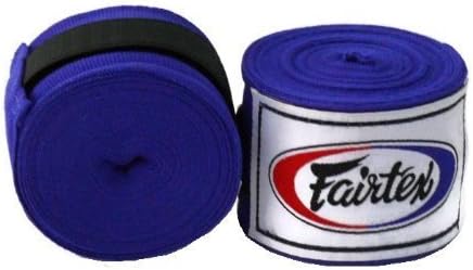 Fairtex Handwraps HW2 -1 Pair - Elastic Cotton Handwraps 180" Full Length Hand Wraps for all sports Muay Thai Kick boxing MMA K1 Karate Judo Kung Fu