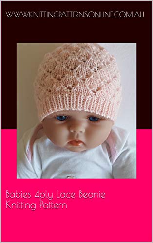 Baby's 4ply lace Beanie knitting pattern - Molly