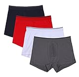 GOLDEN MAPLE Men's 3-Pack/4-pack Boxer Brief (meidium/31-34 navy/black/white/red)