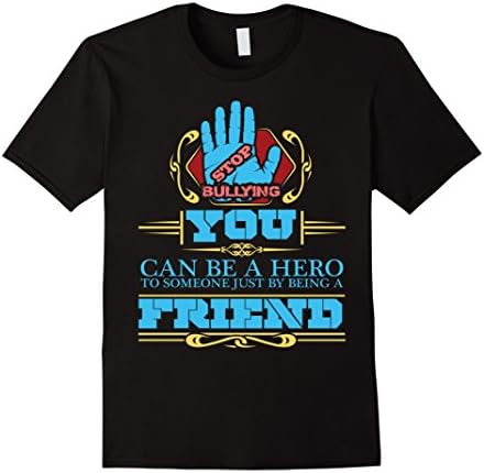 Mens Anti Bully Tee T Shirt Be a Friend Large Black