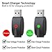 510-Thread USB Smart Charger Over-Charge Protection, Compatible with Standard 510 Threaded Devices (2 Pack) (Black) USB Charger Cable