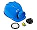 Light-up Hard Hat Including Miner, Railroader, Builder and Spelunker Helmet Labels (Blue)