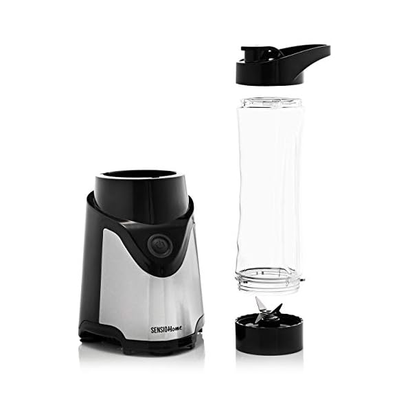 Sensio Home Personal Blender Smoothie Maker - Electric Juicer Grinder for Fruit, Vegetables, Protein Shakes – BPA Free 600ml Portable Sports Bottle, Grinder, Blending Jar - 500W