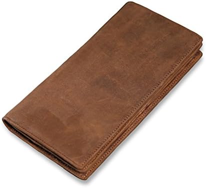 Men's Full Grain Leather Trifold Wallet-9024 - Brown