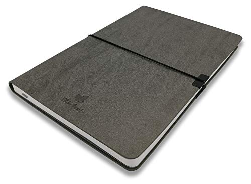 YRL-Best-Bullet-Notebook-Journal-DottedDot-Grid-A5-Medium-Size-58x83-Premium-Faux-Leather-Soft-Cover-Creamy-Thick-Paper-Sewn-Bound-Elastic-Band-Inner-Pocket-Pen-Loop-Lays-Flat-GrayGrey