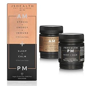 JSHealth Vitamins, AM + PM Formula | Daily Multivitamin for women and men | Energetic Day Formula | Calming Mineral and…