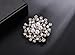 Hemlock Pearl Brooch, Scarf Pin Shiny Crystal Bouquet Party Dress Brooch (Silver)