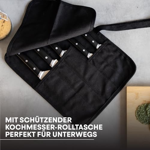 Messerset mit 5 Kochmesser Profi Messer und Messertasche